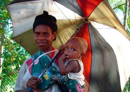 A healthy mother and baby in PNG
