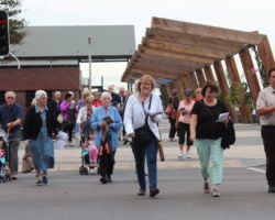 The pilgrims walked, prayed and reflected upon the experiences of the pioneer Sisters at each of the stops.
