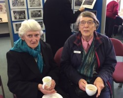 L to R: With her back turned: Stephen Rynehart L to R Margaret Wales (sister to Sr Aileen Wailes), June Cassidy