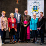 Sylvia Williams RSM, Anne Cossar RSM, Mr Brian Turner (Principal), Bishop Leslie Tomlinson DD, Marie Burke RSM and Kathy Ryan RSM (Family Liaison CMC).