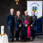 William Tobin and Charlotte Turner (College Captains) with Bishop of Sandhurst Leslie Tomlinson and Lileigh Rivett (Faith Captain)